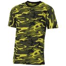 MFH US T-Shirt,Streetstyle, gelb-camo, 140-145 g/m 